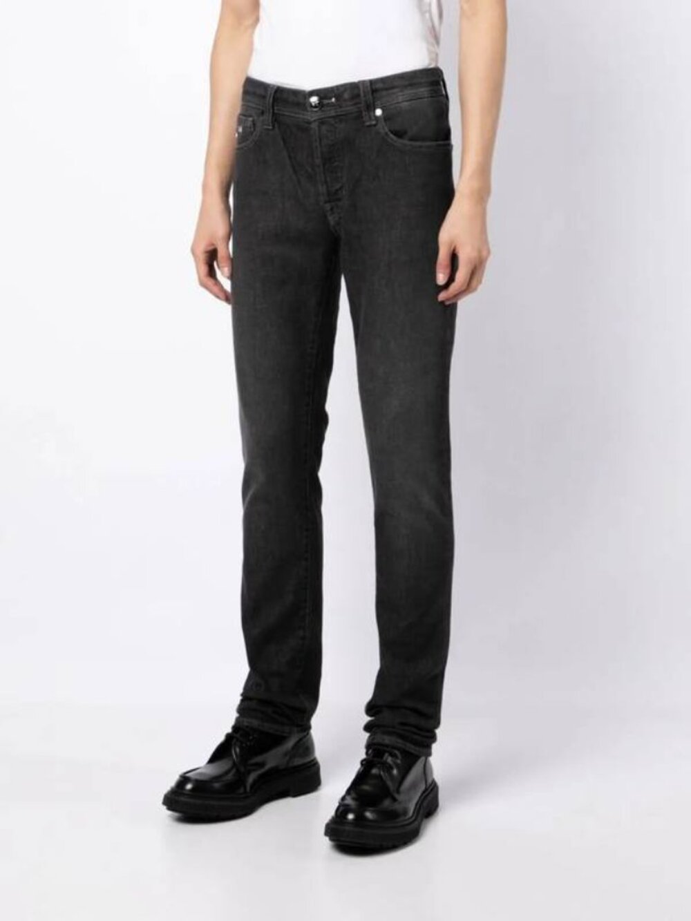 NEW TRAMAROSSA Mens Jeans Black Size 34 Leonardo Stretch Denim Slim Straight Leg
